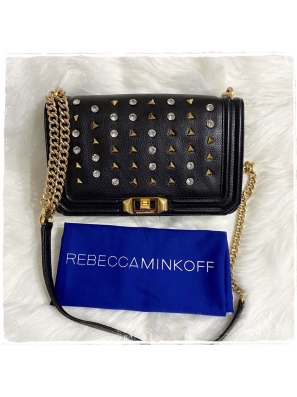 Rebecca Minkoff Crystal Studded Love Crossbody Bag